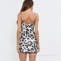 Print Leopard Short Spaghetti Strap Bodycon Backless Dresses